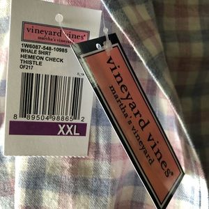 NWT Vineyard Vines Hemeon Check Whale shirt